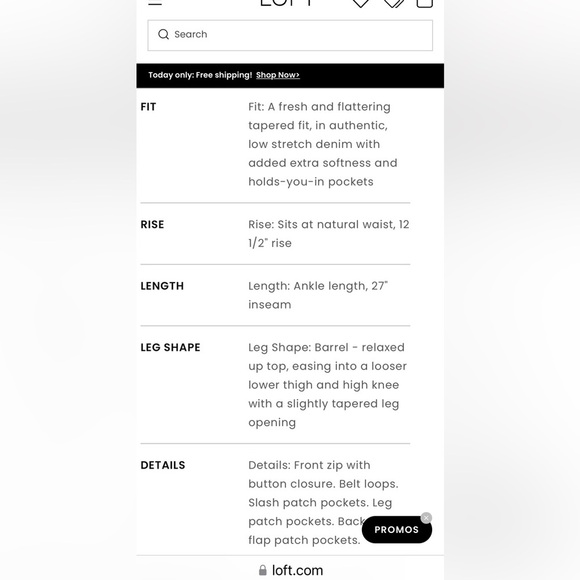 LOFT The Barrell high rise sz 30 - Picture 4 of 7